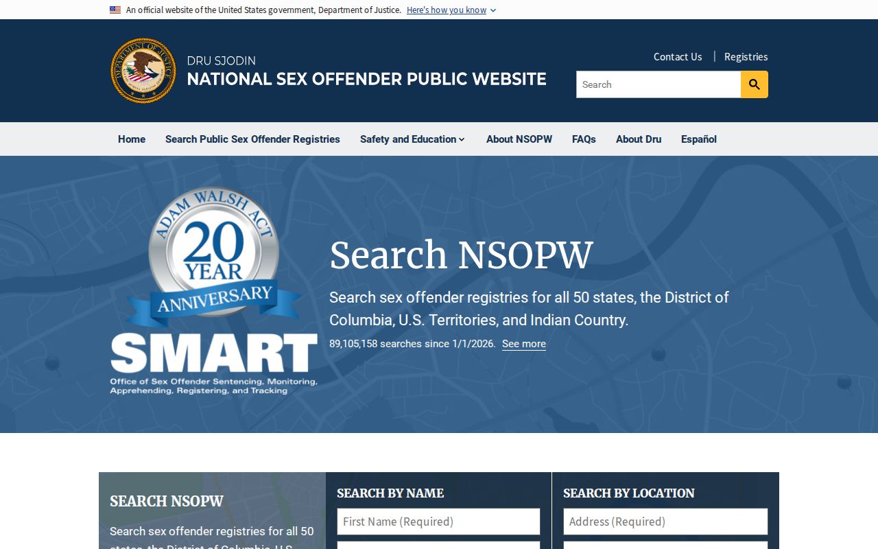 National search supplement for Allegany County sex offender records